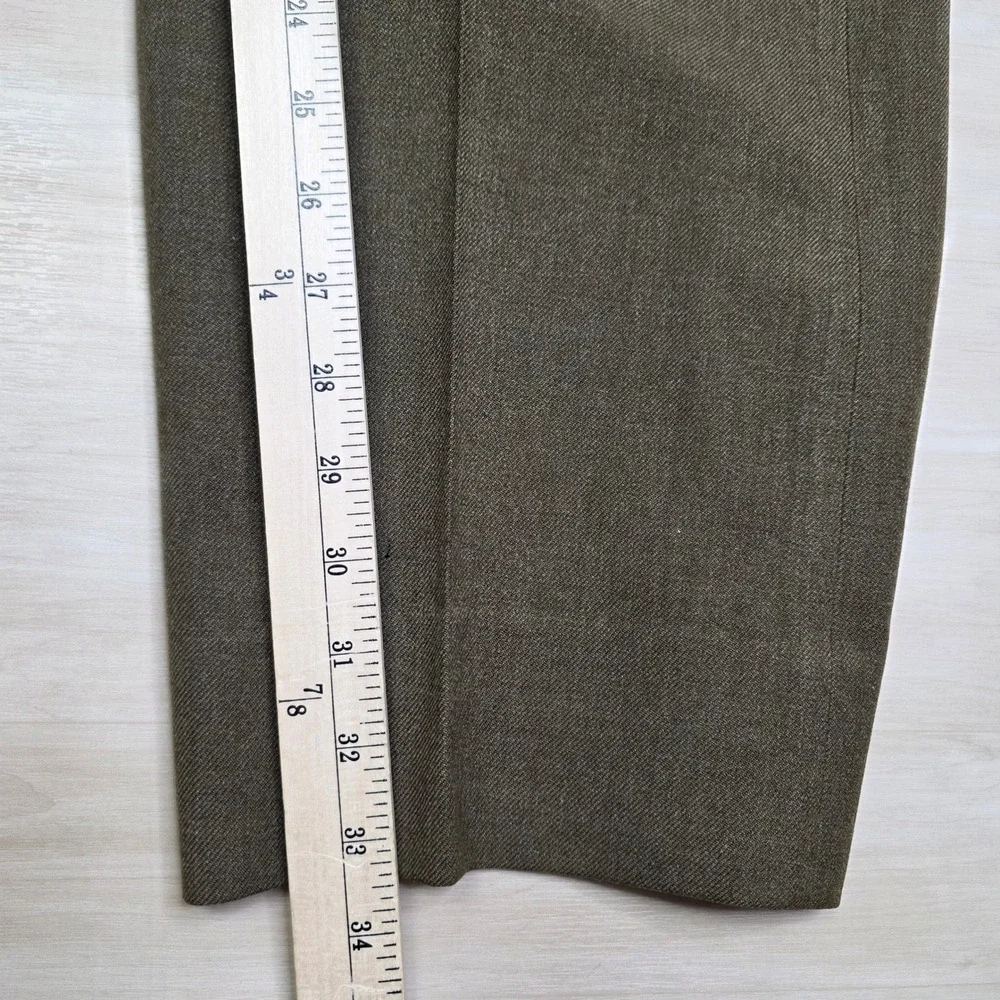 Vintage Military Wool Trousers Olive Drab High Waisted Button Fly Pants 32 x 33